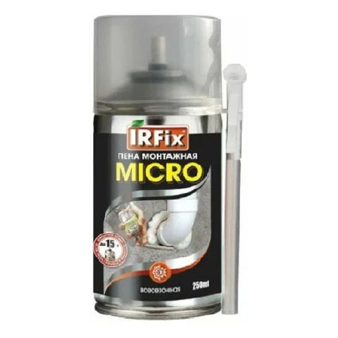 Пена бытовая всесезонная MICRO 250 мл (-10+35) IRFIX /6 шт до 15 л