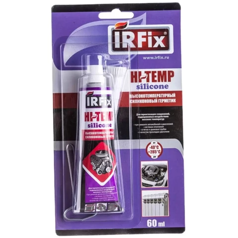Герметик силиконовый Высокотемпературный Красный 60 мл IRFIX /15 шт