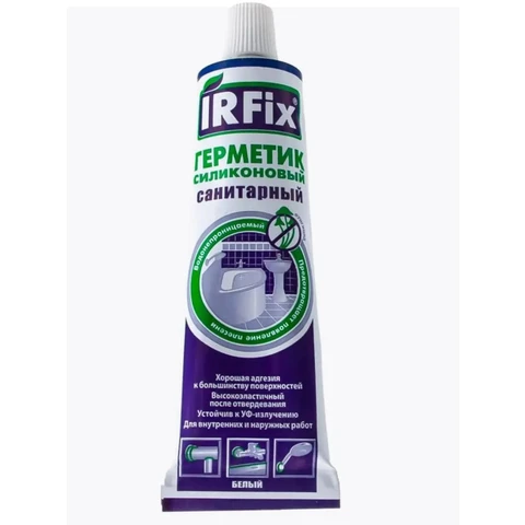 Герметик силиконовый санитарный Белый 60 мл IRFIX /12 шт
