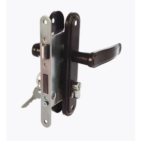 Замок врезной с ручкой ЗВ 4-3/03 медь цилиндровый плоский ригель Абсолют Зенит/15 шт.