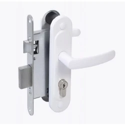 Замок врезной с ручкой ЗВ 4.2-08 белый цилиндровый плоский ригель Абсолют Зенит /15 шт.