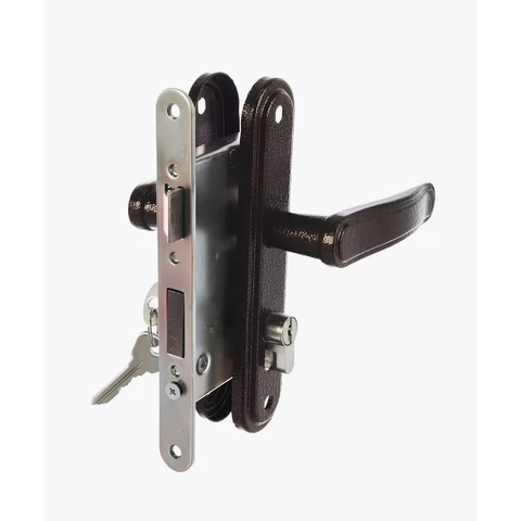 Замок врезной с ручкой ЗВ 4.3.03 медь цилиндровый 3-ригеля Абсолют Зенит /15 шт