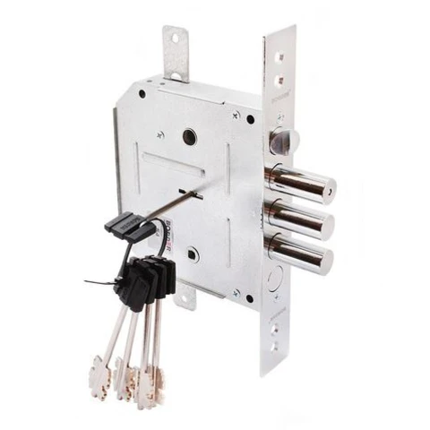 Замок гаражный BORDER ЗВ9-6 Л/15К левый 5 кл+защ.задв.(77405)