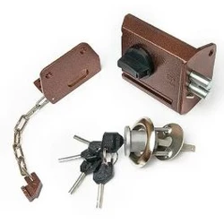 Замок накладной ЗНД-1 АК-1 правый полим. покрытие с цепочкой/Просам