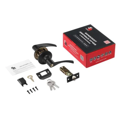 Ручка-Защелка ЗВ2-01 ISPARUS (черная) ключ/фикс.