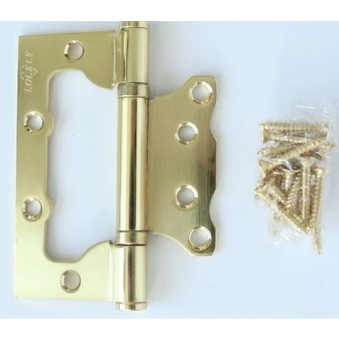 Петля без врезки ПБВ 100*75*2,5 золото мат. ( 2 шт. в уп.) с подшипником