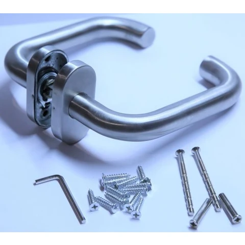 Ручка дверная раздельная 1203/1 под узкий профиль (мат.хром)/12 шт.