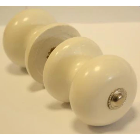 Ручка дверная деревян. круглая Мб1-1 белая с накладкой