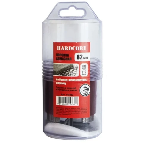 Коронка алмазная бетон, жел-бетон лазер.сварка, 5 сегм., магн.адапт. sds+ 82 мм 