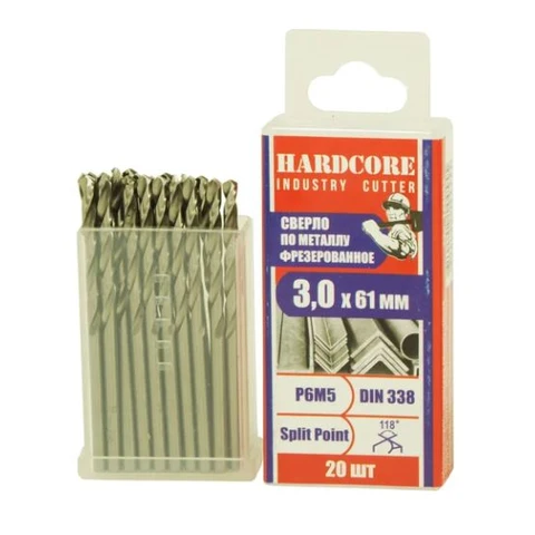 Сверло по металлу Industry cutter 3.0х61 мм Р6М5 фрез. 