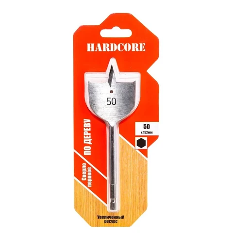 Сверло по дереву перовое50 х 152 мм с подрезателями 