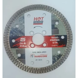 Диск отр.алмазный 125х2,4х10х22,23мм Высокоарм.бетон, камень, Турбо Экспресс Hardcore Hot pressed