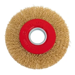 Щетка плоская для УШМ 100 х 22,23 мм, латунир. волнистая проволока 