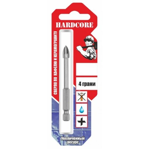 Сверло по керамограниту и керамич. плитке 10мм 4 грани 