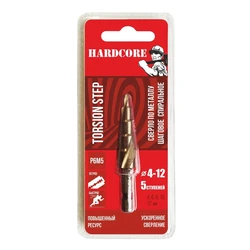 Сверло по металлу шаговое спиральное 4-12 мм Р6М5 ( 5 ступ.) Torsion step 