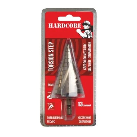 Сверло по металлу шаговое спиральное 6-35 мм Р6М5 ( 13 ступ.) Torsion step 