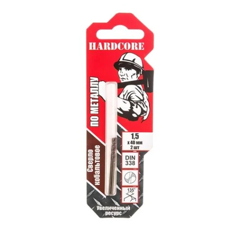 Сверло по металлу COBALT 1,5х40 мм 2 шт 