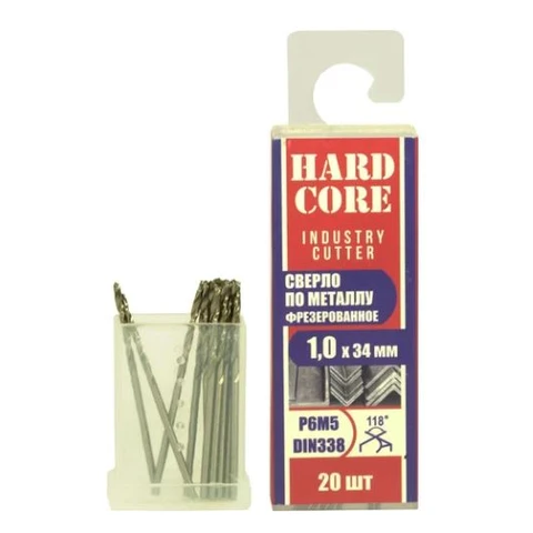 Сверло по металлу Industry cutter 1.0х34 мм Р6М5 фрез. 