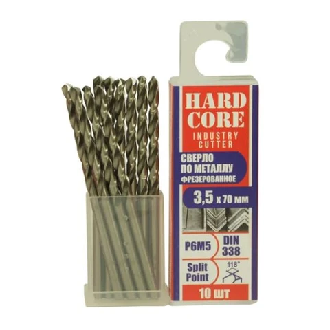 Сверло по металлу Industry cutter 3.5х70 мм Р6М5 фрез. 