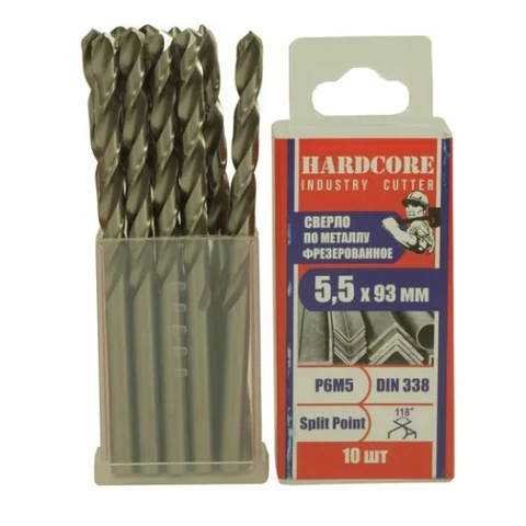 Сверло по металлу Industry cutter 5.5х93 мм Р6М5 фрез. 