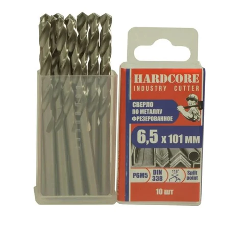 Сверло по металлу Industry cutter 6.5х101 мм Р6М5 фрез. 