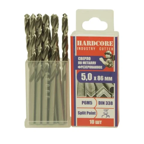 Сверло по металлу Industry cutter 5.0х86 мм Р6М5 фрез.