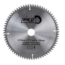 Диск пильный по ламинату и алюминию 235 мм х 72 зуб. х 30 мм 
