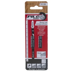 Пилки для лобзика 100х75 мм 6з/д (дер,фан,дсп h=6-60мм) груб. распилТ111D 2 шт/карта 