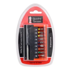 Набор бит 10 пред. Ph1,2 ,3 , Pz 1.2.3 шестигр. 4 мм Torx 30. шлиц 5х25 мм держ 