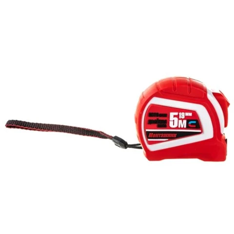 Рулетка с автостопом и магнитом 5 м х 19 мм двусторонняя 