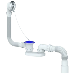 Сифон для ванны и глуб. поддона с переливом и гибким соед. д.40х40/50 400мм (UNICORN) (Е255)