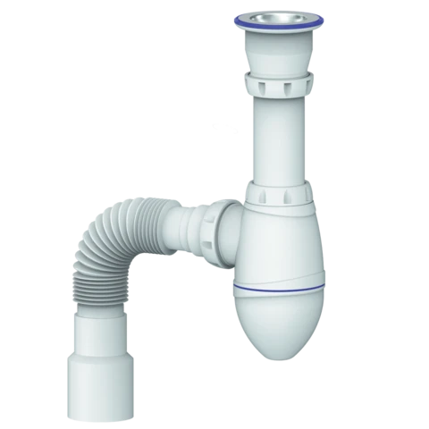 Сифон для тюльпана, умывальника с прикруч. выпуском 1 1/2 и гибким соед. д.(UNICORN) (С0115)