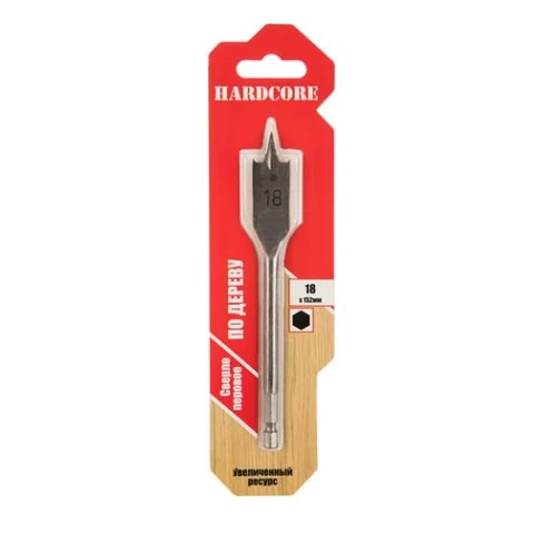Сверло по дереву перовое18 х 152 мм с подрезателями 