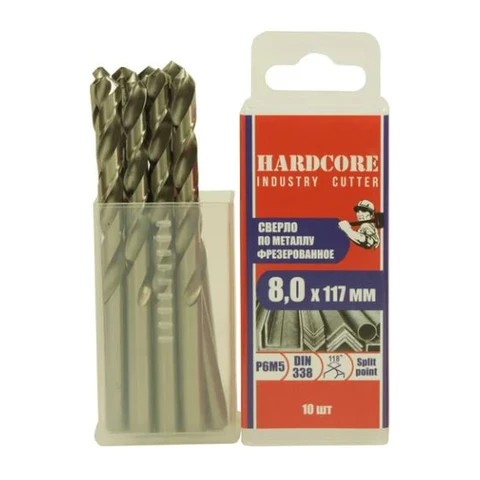 Сверло по металлу Industry cutter 8.0х117 мм Р6М5 фрез. 