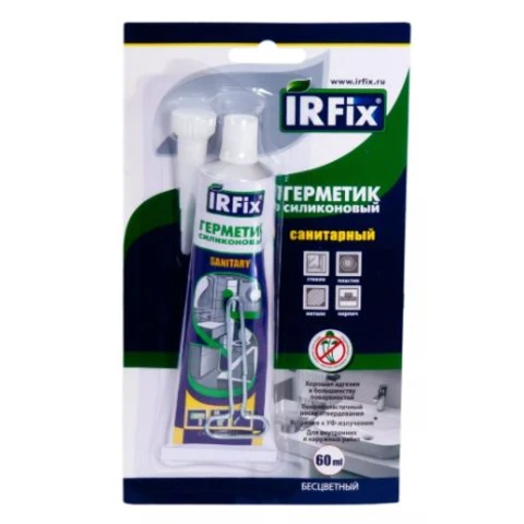 Герметик силиконовый санитарный Бесцветный 60 мл IRFIX /12 шт