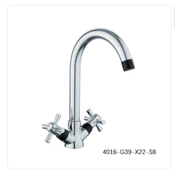 Смеситель для кухни YISEN 4016-G39-X22-S8 Крест с Чёрными накладками