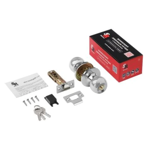 Ручка-Защелка ЗШ-01 ISPARUS (хром) ключ/фикс.