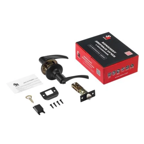 Ручка-Защелка ЗВ2-03 ISPARUS (черная) фикс.