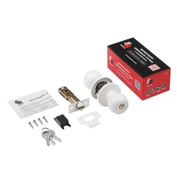 Ручка-Защелка ЗШ-01 ISPARUS (белая) ключ/фикс.