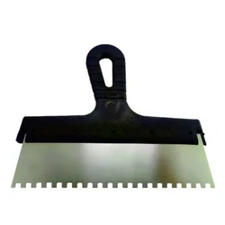 Шпатель фасадный зубчатый из нерж. стали 150 мм, зуб 6х6мм ИНТЭК /10 шт.